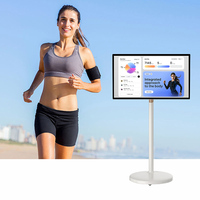 Tableta Interactiva Móvil de 21.5/27/32 Pulgadas para Proyección de Pantalla, Fitness y Entretenimiento, Transmisión en Vivo, Pantalla Inteligente
