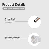 Tip Dispensing Plastik Hub Luer Lock 1/2 Inch Jarum Tumpul Stainless Steel 17 Gauge untuk Perekat Industri