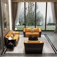 Ensemble de canapés modulaires personnalisables en cuir véritable de conception européenne pour villa, sous-sol, appartement, hôtel