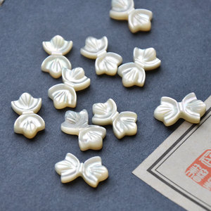 Natural <b>Seashell</b> White Butterfly Bow Pendant Carved Vertical Hole DIY Jewelry <b>Necklace</b> Material Accessories Wholesale - Product Image 1