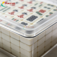 Boîte de rangement pour Mahjong en acrylique sur mesure avec couvercle coulissant, boîte de rangement durable en acrylique transparent, présentoir pour les tuiles de Mahjong