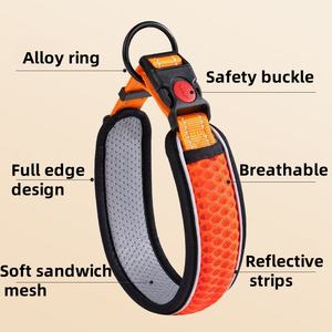 Reflecterende Halsband En Leiband Set Verstelbare Nylon Band Met Reflecterende Strips Nachtelijke Veiligheidswandelen Voor Grote Honden - Product Image 2