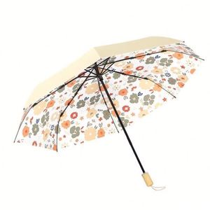 Parapluies pliables portables à motifs floraux, 3 plis, parasol solaire personnalisé avec logo - Product Image 2