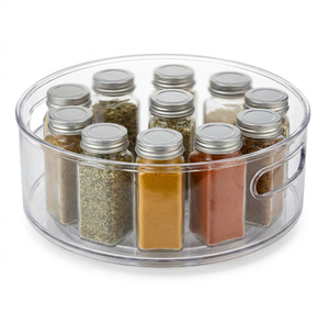 360° Rotating <b>Spice</b> <b>Rack</b> Organizer for Pantry Clear Lazy Susan Kitchen Storage Tray - Bpa Free <b>Spinning</b> Bin - Product Image 3
