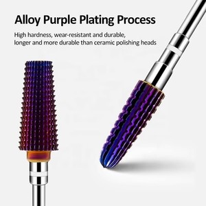 Purple Tungsten Steel Plated <b>Nail</b> Polish Head Pre-treatment Grinding Manicure Drill File Remove <b>Nail</b> Gel Cuticle Clean Tool - Product Image 6