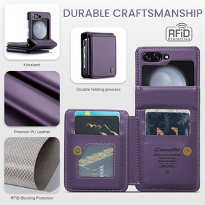 Lujo PU cuero <span class=keywords><strong>Flip</strong></span> Cover Wallet Phone Case con ranura para tarjeta para <span class=keywords><strong>Samsung</strong></span> <span class=keywords><strong>Galaxy</strong></span> <span class=keywords><strong>Z</strong></span> <span class=keywords><strong>Flip</strong></span> <span class=keywords><strong>5</strong></span> Phone Case - Product Image 4
