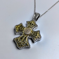 Nouvelle croix collier pendentif exquis en laiton pendentif séparation des couleurs traitement de galvanoplastie pour bijoux colliers