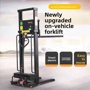 Apilador de montacargas eléctrico pequeño con horquilla desmontable y diseño de cuerpo compacto para uso doméstico y en talleres. - Product Image 4