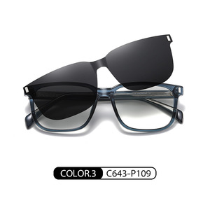 Occhiali da sole quadrati magnetici polarizzati TR90 di alta qualità Vintage moda UV400 obiettivo personalizzato Anti luce blu Clip per occhiali da sole - Product Image 6