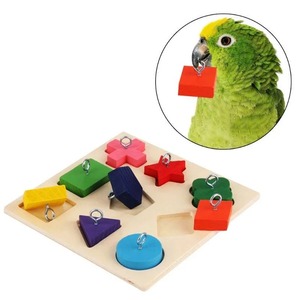 Jouet éducatif pour oiseaux, puzzle en bois avec anneaux pour la stimulation mentale et le soulagement de l'ennui des petits oiseaux - Product Image 3