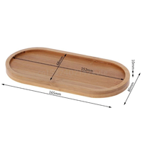 Nampan Pot Bunga Mini Oval dari Kayu Bambu Karbonisasi Buatan Tangan, Warna Dapat Disesuaikan, Dapat Dicuci, Sederhana
