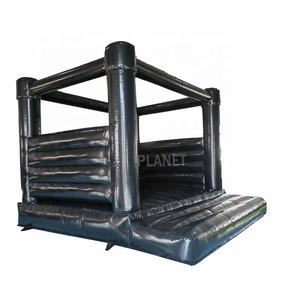 Moonwalk-<span class=keywords><strong>castillo</strong></span> inflable de PVC blanco para fiestas, <span class=keywords><strong>castillo</strong></span> hinchable para bodas, de rebote negro - Product Image 3