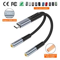 Usine USB C vers Double 3.5mm Aux Audio Casque Splitter 32 Bit Type-C vers Double 3.5mm Femelle Casque Audio Jack Adaptateur