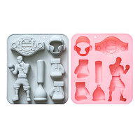 Moule en silicone antiadhésif à thème boxe, réutilisable, de qualité alimentaire, mignon, magnétique, pour chocolat, bonbons et glaçons DIY