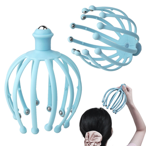 Massaggiatore per la testa di polpo 12 palline a rullo per Scratcher per la testa delle dita sollievo dallo Stress massaggio del cuoio capelluto massaggiatore per il rilassamento della testa - Product Image 2