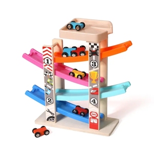 Jouet piste <span class=keywords><strong>de</strong></span> <span class=keywords><strong>course</strong></span> en bois jeux <span class=keywords><strong>de</strong></span> voiture éducatifs Montessori en bois tour coulissante en bois pour enfants en gros personnalisé - Product Image 2