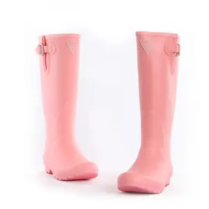 knee-high Breathable Rain Kids Boots Light pink Hiking Shoes