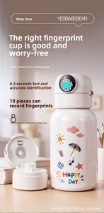 Borraccia Termica Intelligente per Bambini con Serratura a Impronta Digitale, in Acciaio Inossidabile 316L, Isolamento Sottovuoto, Antigoccia, Portatile - Product Image 5