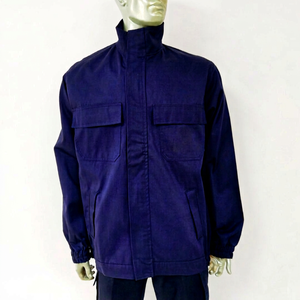 เสื้อแจ็คเก็ตหนังกลับทนความร้อน สีเทา-น้ำเงิน ทรงปกติ สำหรับใช้ในโรงงาน/เวิร์คช็อป - Product Image 4