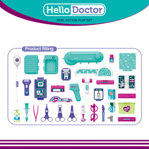 2 in 1 plastik çocuklar doktor seti okul öncesi çocuklar için tıbbi istasyonu oyuncak oyna Pretend - Product Image 3