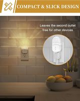 Veilleuse LED ZHILAI Mini en acrylique moderne blanc chaud 3000K à brancher, avec capteur de lumière et variateur d'intensité, certifiée FCC pour chambre à coucher