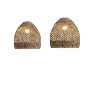 Transfrontaliera giapponese stile Wabi Sabi Vintage Hotel sala da pranzo soggiorno camera da letto intrecciata sala da tè LED <span class=keywords><strong>lampada</strong></span> pendente in <span class=keywords><strong>Rattan</strong></span> Zen - Product Image 2