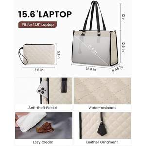 <span class=keywords><strong>Sac</strong></span> <span class=keywords><strong>isotherme</strong></span> de pique-nique 3 en 1 en cuir PU matelassé, imperméable, tendance, avec bandoulière, pour <span class=keywords><strong>femme</strong></span>, <span class=keywords><strong>sac</strong></span> à main pour ordinateur portable - Product Image 5