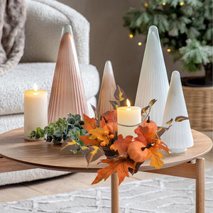 Couronne de fleurs artificielles citrouille et feuille d'érable pour décorations de table de Thanksgiving, mariage, anniversaire, Halloween, Saint-Valentin - Product Image 2