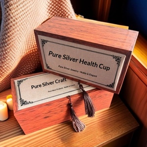 Elegant Sterling Silver Health Cup, Hand-Embossed Gift Box, Perfect for Business & Collecting - Product Image 2