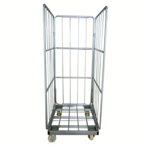 Özelleştirilmiş boyutları yüksek kalite ağır katlanabilir çelik lojistik rulo kafes tekerlekli konteyner örgü arabası - Product Image 5