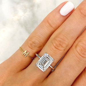 Gioiello lustre D VVS 5ct a forma <span class=keywords><strong>di</strong></span> diamante semplice <span class=keywords><strong>solitario</strong></span> con GRA 10k rosa giallo oro massiccio Moissanite <span class=keywords><strong>anello</strong></span> per <span class=keywords><strong>fidanzamento</strong></span> - Product Image 4