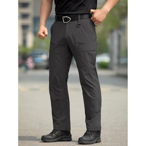 Pantalon cargo de randonnée pour homme, séchage rapide, résistant à l'eau, léger, en nylon, pour la pêche en plein air, tactique, 10 poches - Product Image 2