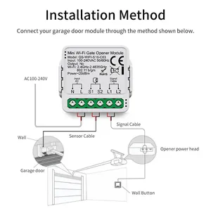 Module de commande intelligent pour ouvre-porte de garage WiFi ZigBee 3.0 avec minuterie, contrôle à distance via l'application Smart Life, compatible Alexa <span class=keywords><strong>et</strong></span> Google - Product Image 6