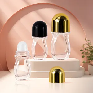 Изготовленный на заказ логотип высокое качество стеклянная парфюмерная упаковка 30 мл 50 мл пустая прозрачная стеклянная эфирное масло рулон на бутылке