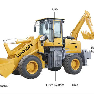 Neue 4WD Gelenk-Bagger lader maschine mit Radlader <span class=keywords><strong>Mini</strong></span> lader Eaton Hydraulik zylinder Kleiner Bagger lader - Product Image 1