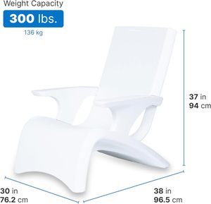 Step2 <span class=keywords><strong>Vero</strong></span> Adirondack Chair Élégant 9 pouces blanc piscine chaise longue eau lestée soleil étagère résistant à la décoloration étanche Patio - Product Image 2