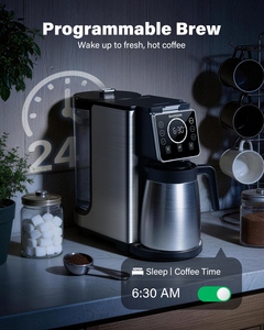 Machine à café à capsules K-Cup à portion individuelle 3 en 1, tailles de préparation de <span class=keywords><strong>6</strong></span> à 24 oz, machine à café en acier inoxydable - Product Image 2