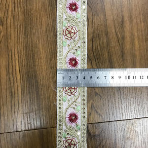 Ruban de broderie florale multicolore, garniture en dentelle, ruban d'accessoire de couture ethnique - Product Image 6