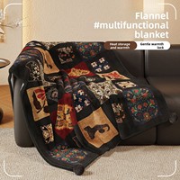 Selimut Mewah Bergaya Abad Pertengahan Vintage Bahan Polyester Plush Bermotif Cetak, Selimut AC, Karakter Kartun Anime, Serbaguna, Semua Musim, Musim Dingin