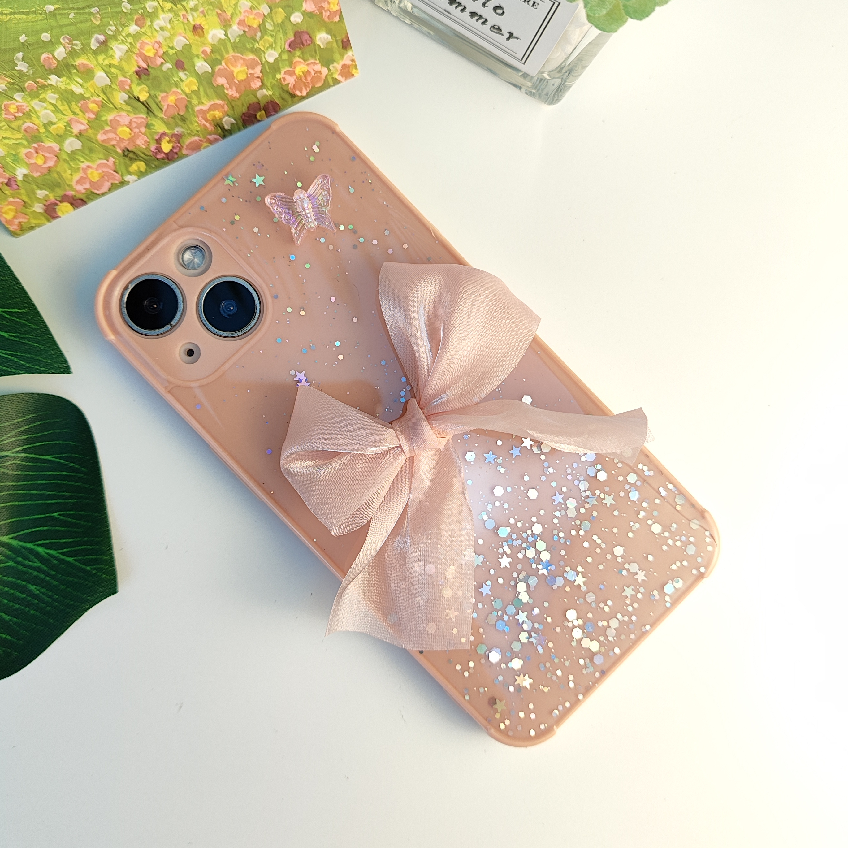 XINYEXIN Custodia Per Realme C11 (2021) – Motivo Floreale Con Tacco A Spillo, TPU Trasparente Antiurto, Rosa