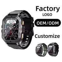 Montre connectée sportive C28 personnalisable OEM pour l'extérieur, bracelet en silicone robuste, fonction d'appel, montre pratique