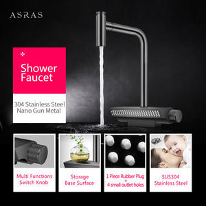 Asras 304 Acier inoxydable Design graphique Nano Pulvérisateur à tirette Mitigeur de douche Modèle 4071S <span class=keywords><strong>Robinet</strong></span> de cuisine à effet pluie - Product Image 6