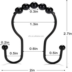Phụ Kiện Khách Sạn Sang Trọng Chống Gỉ Móc Cuốn Thiết Kế Hiện Đại Móc Treo Rèm Tắm Bằng Kim Loại Thép Không Gỉ - Product Image 4