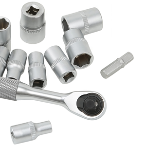 Jeu de clés à cliquet à 72 dents, poignée droite et courbée bidirectionnelle, bouton de déverrouillage rapide, haute dureté pour la réparation automobile - Product Image 1