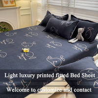 Drap-housse de lit personnalisé en gros léger de luxe en coton lavé imprimé drap-housse doux confort à carreaux à rayures léopard