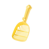Pala grande de PP para arena de gatos con malla fina y mango largo, modelo HTPG075; Compatible con arena de tofu; Herramienta de limpieza para mascotas
