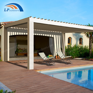 Techo de persiana de aluminio Metal Villa Pérgola Jardín Gazebo al aire libre Tienda Pérgola con persiana sobre cubierta - Product Image 5
