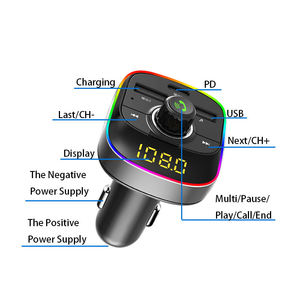MP3 portátil para automóvil para reproductor <span class=keywords><strong>Bluetooth</strong></span> con transmisor FM y cargador USB para conectividad telefónica - Product Image 2