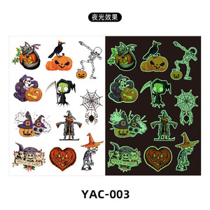 Tatuajes Temporales Fluorescentes de Halloween, Resistentes al Agua, Ecológicos, de Papel, para Niños, para Cara y Cuerpo - Product Image 4