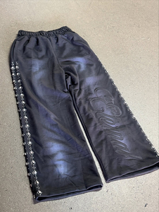 Celana Pria Gaya Hip Hop Vintage Acid Wash Baggy dengan Hiasan Rhinestone untuk Pria - Product Image 2